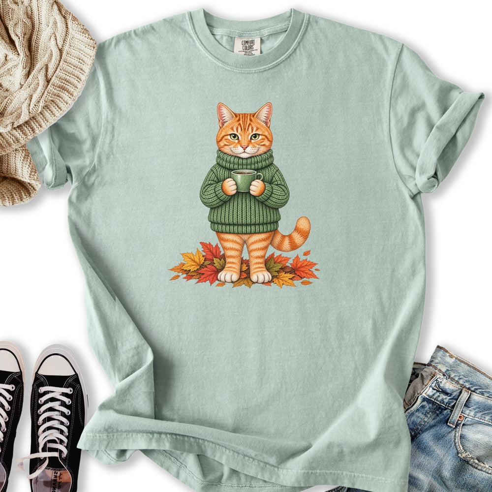 Cozy Fall Ginger Cat Relaxed Tee