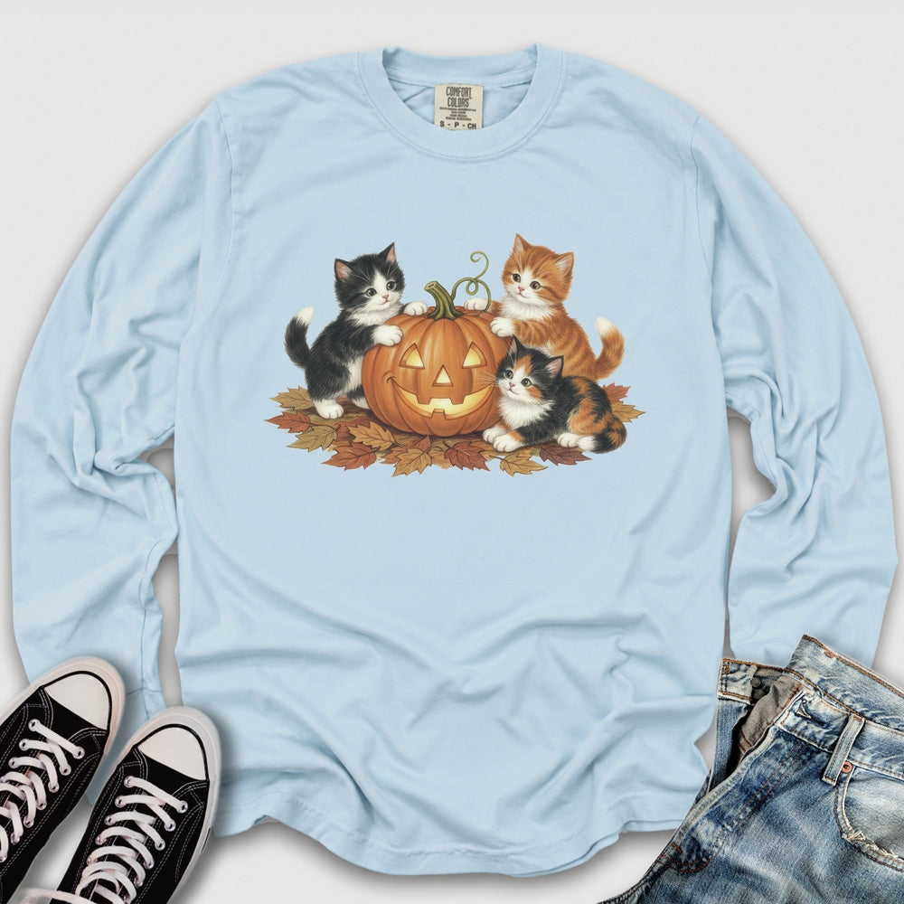 Cute Fall Kittens Long Sleeve Tee