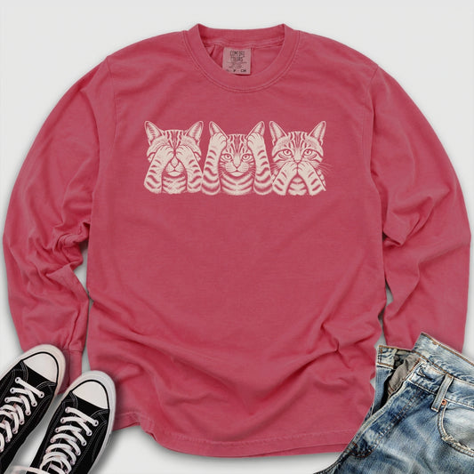 No Evil Cats Long Sleeve Tee