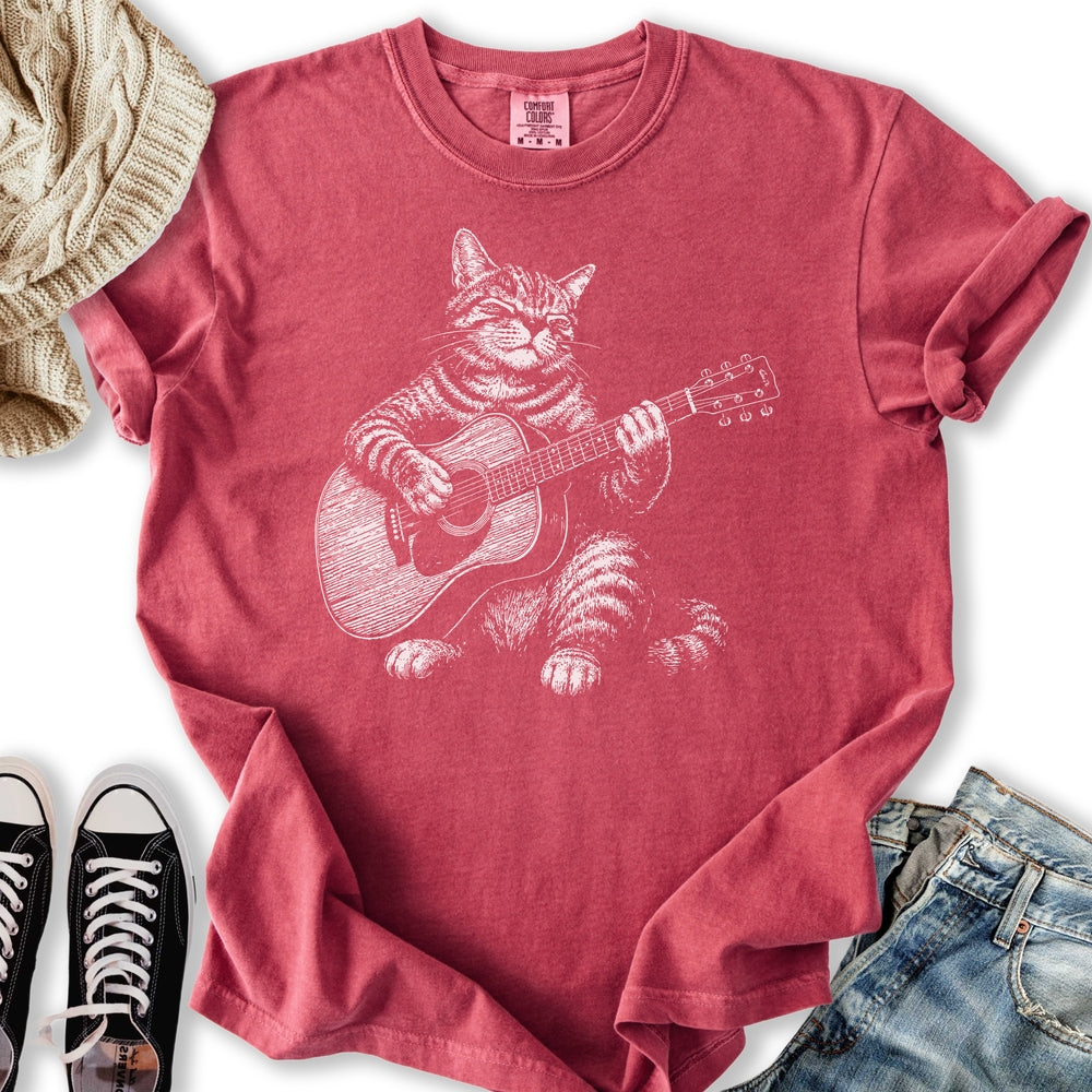 Acoustic Guitar Cat T-Shirt