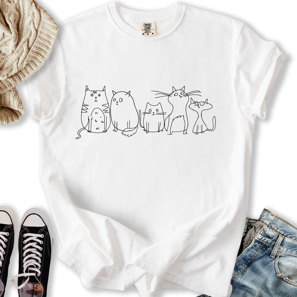 Vintage Cats Sketch T-Shirt