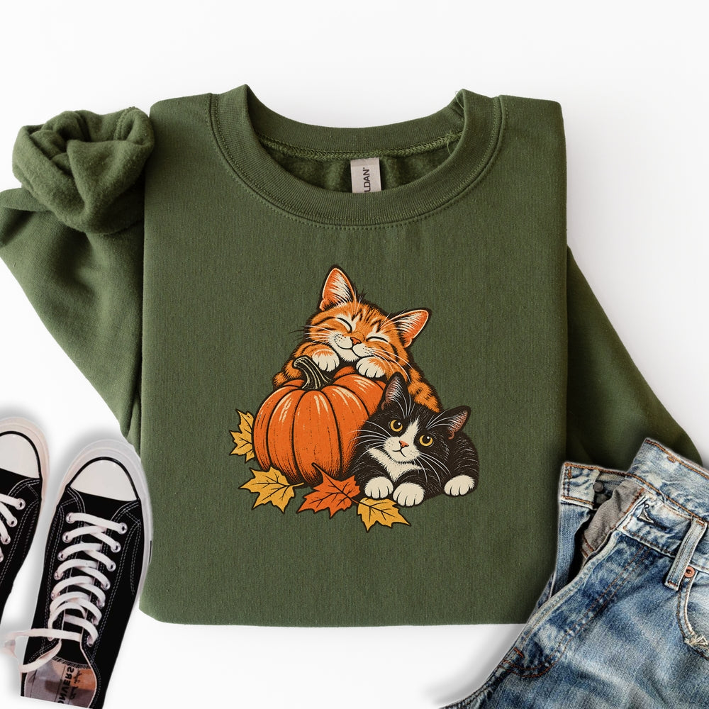 Cute Retro Fall Cats Sweatshirt