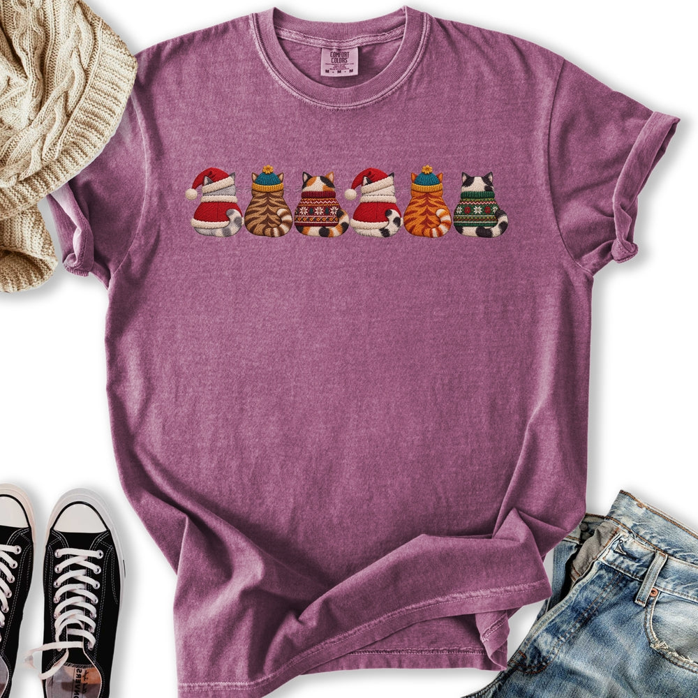 Christmas Sweater Cats Relaxed Tee
