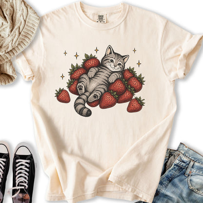 Strawberry Cat Relaxed Tee