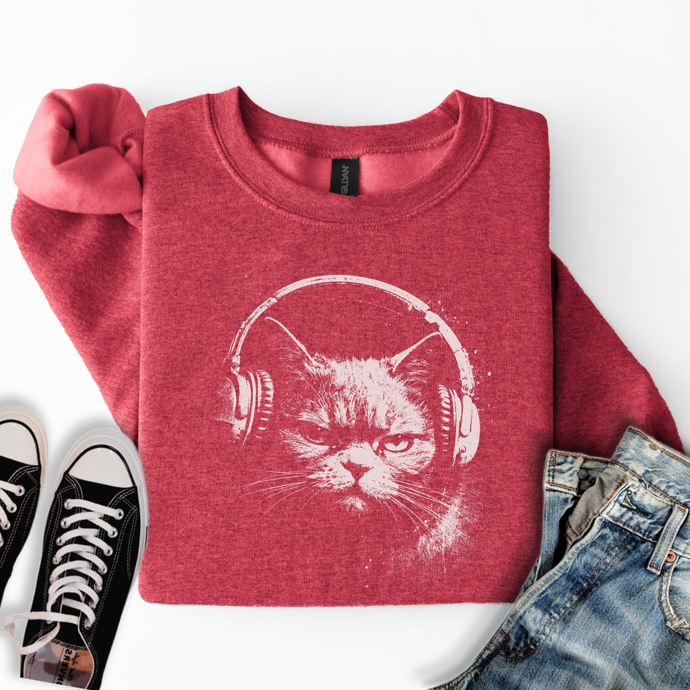 Headphones Cat Sweatshirt
