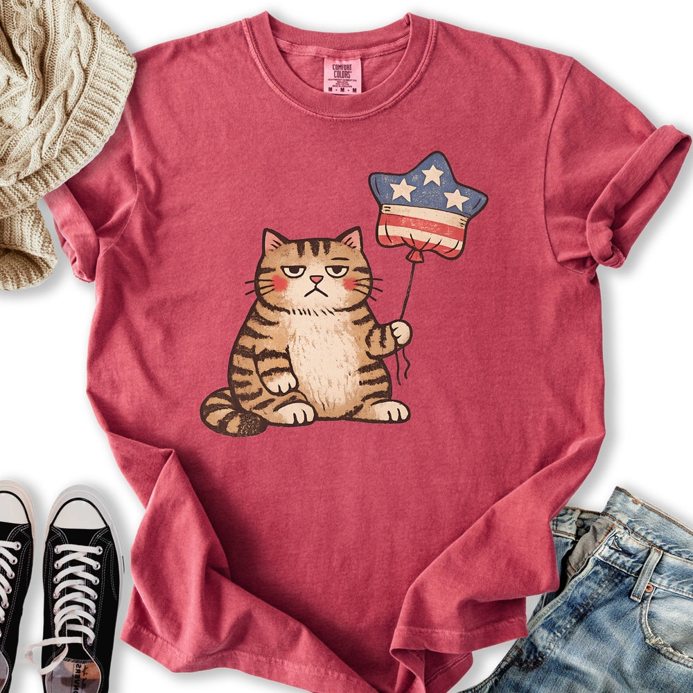 Unbothered Cat Patriot T-Shirt