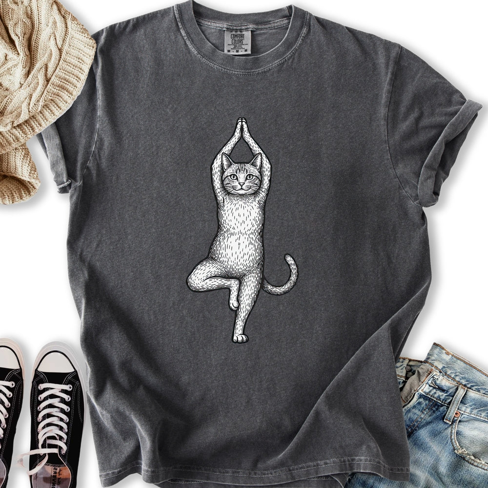 Yoga Tree Pose Cat T-Shirt