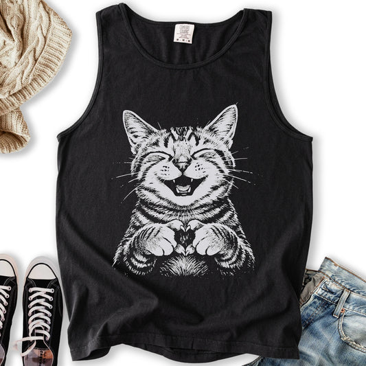 Cat Love Heart Tank