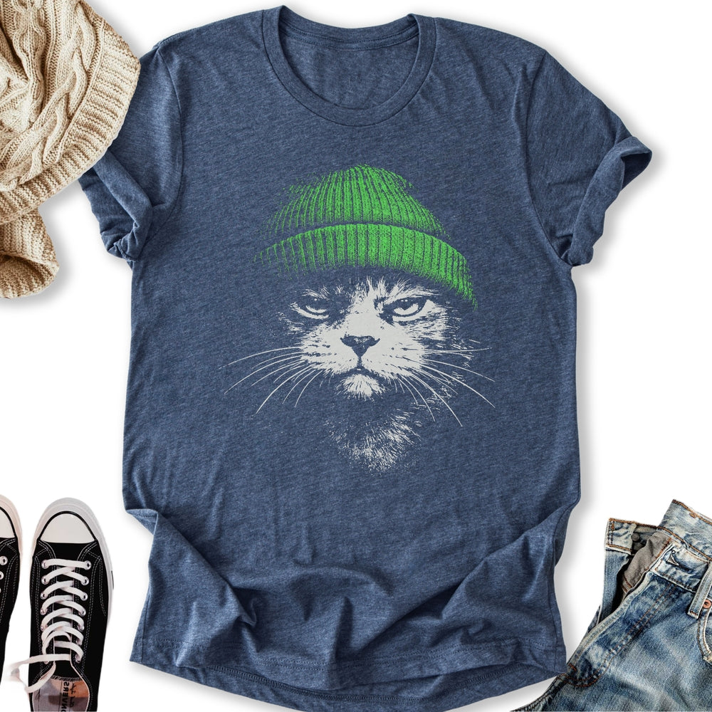 Green Beanie Cat Classic Tee