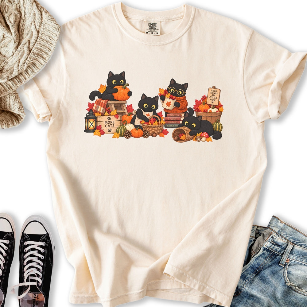 Fall Black Cats Relaxed Tee