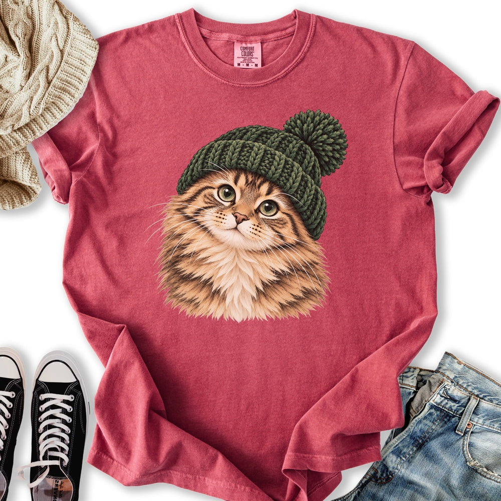 Green Beanie Tabby Relaxed Tee