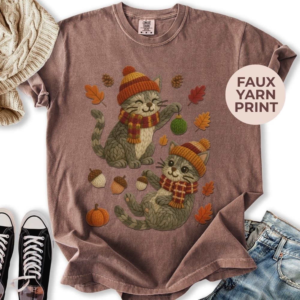 Fall Yarn Cats Relaxed Tee