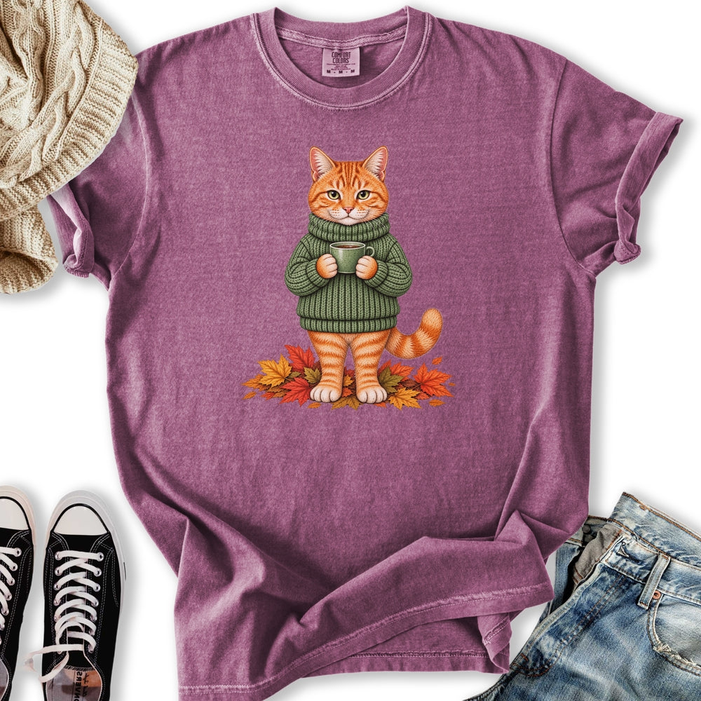 Cozy Fall Ginger Cat Relaxed Tee