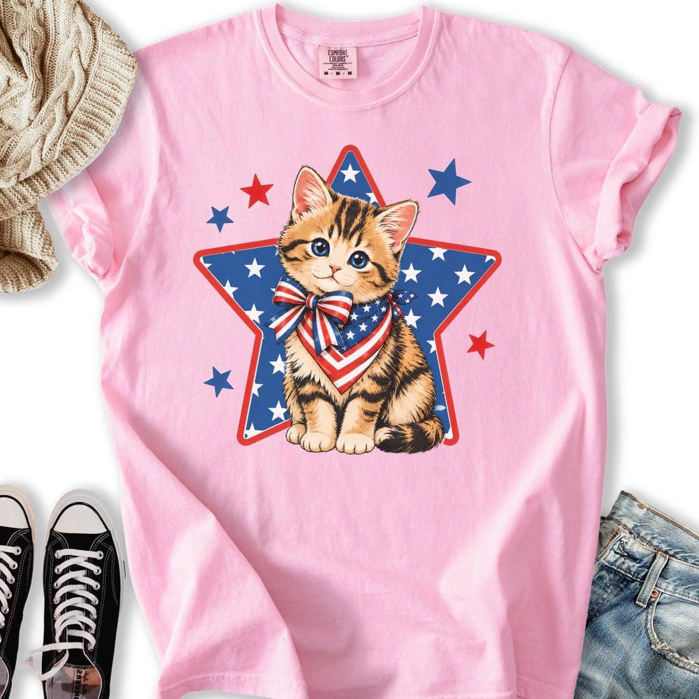 Stars and Stripes Kitten T-Shirt
