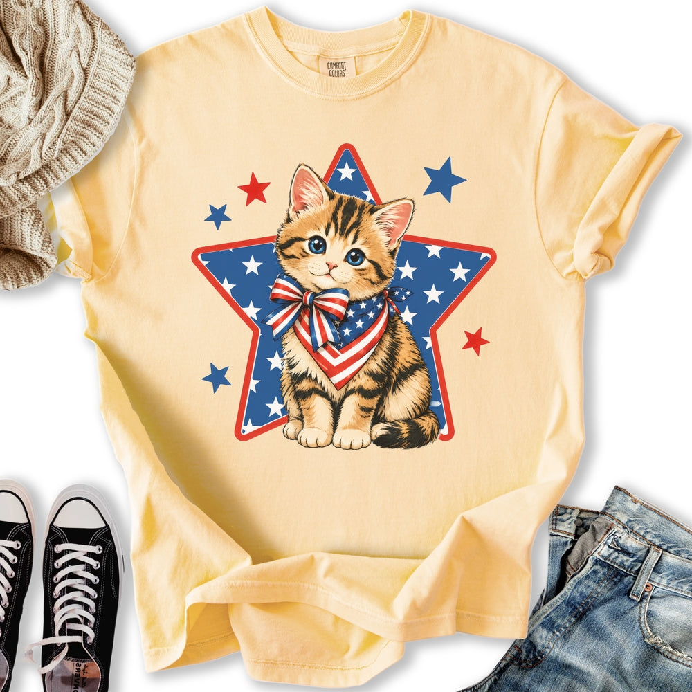 Stars and Stripes Kitten T-Shirt