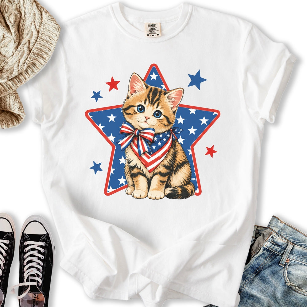 Stars and Stripes Kitten T-Shirt