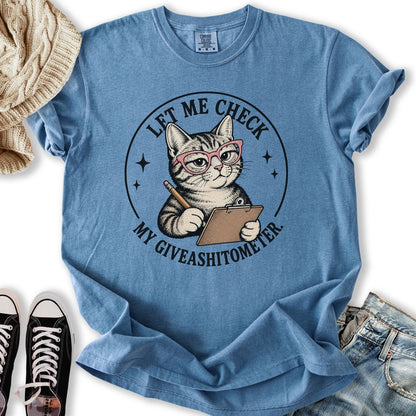 Giveashitometer Cat T-Shirt