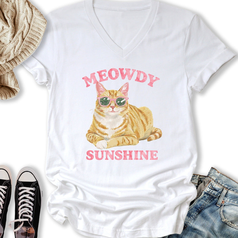 Meowdy Sunshine V-Neck Tee