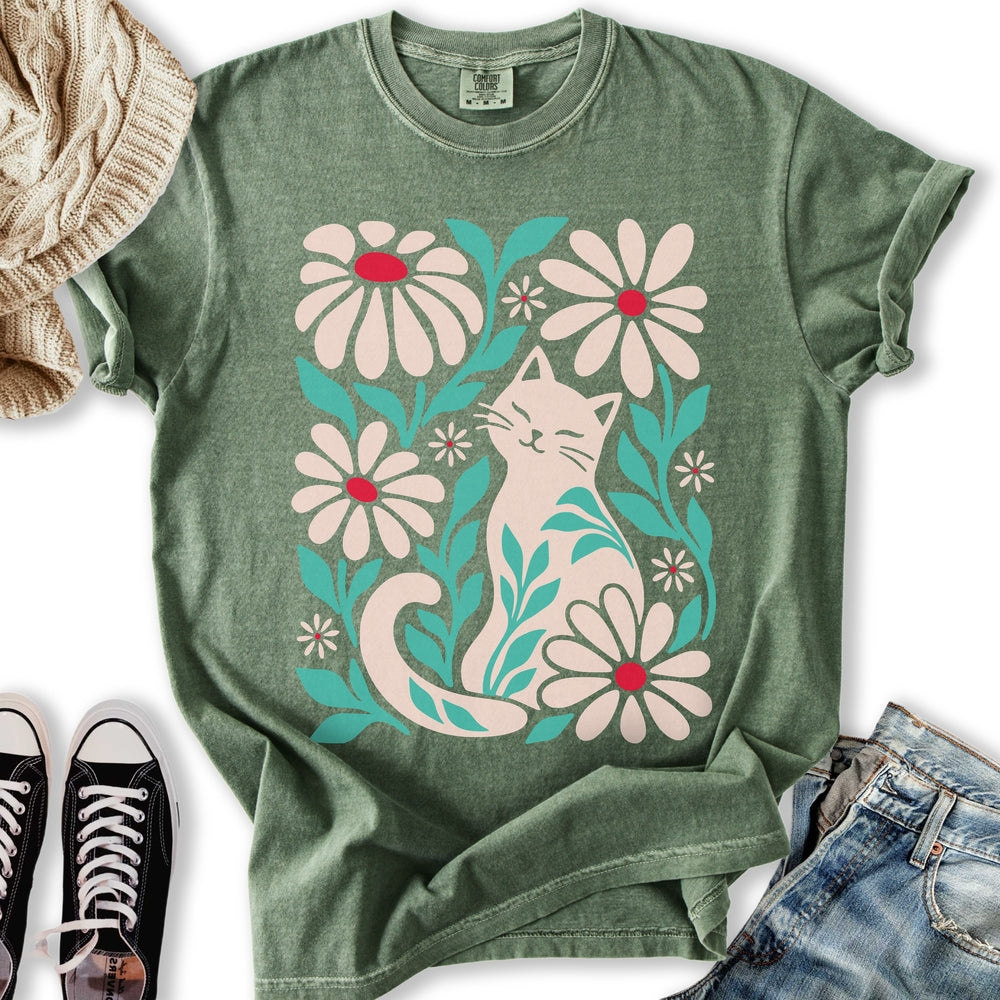 Blooming Cat Lover Relaxed Tee