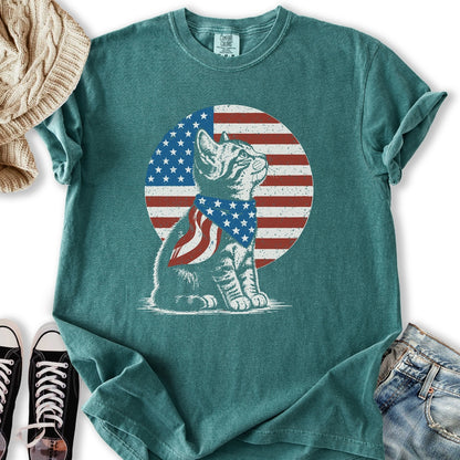 Kitten America Flag T-Shirt