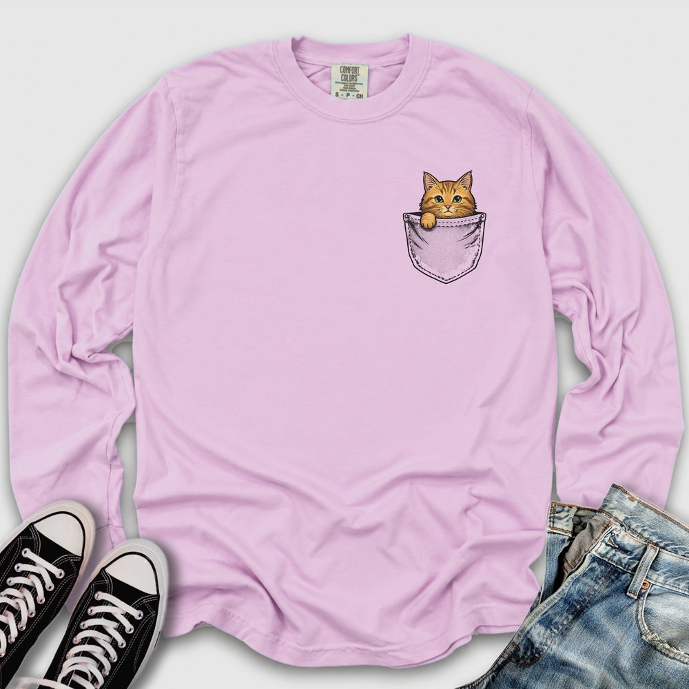 Ginger Cat Pocket Long Sleeve Tee