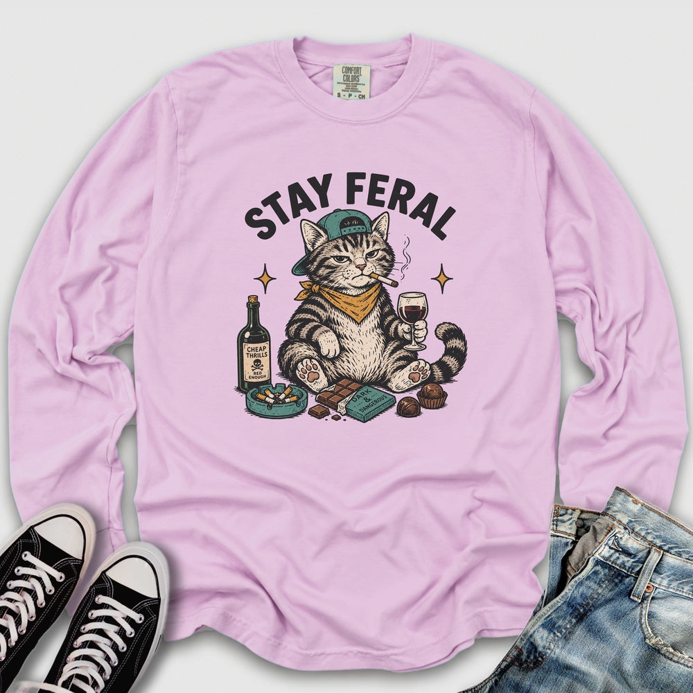 Stay Feral Cat Long Sleeve Tee