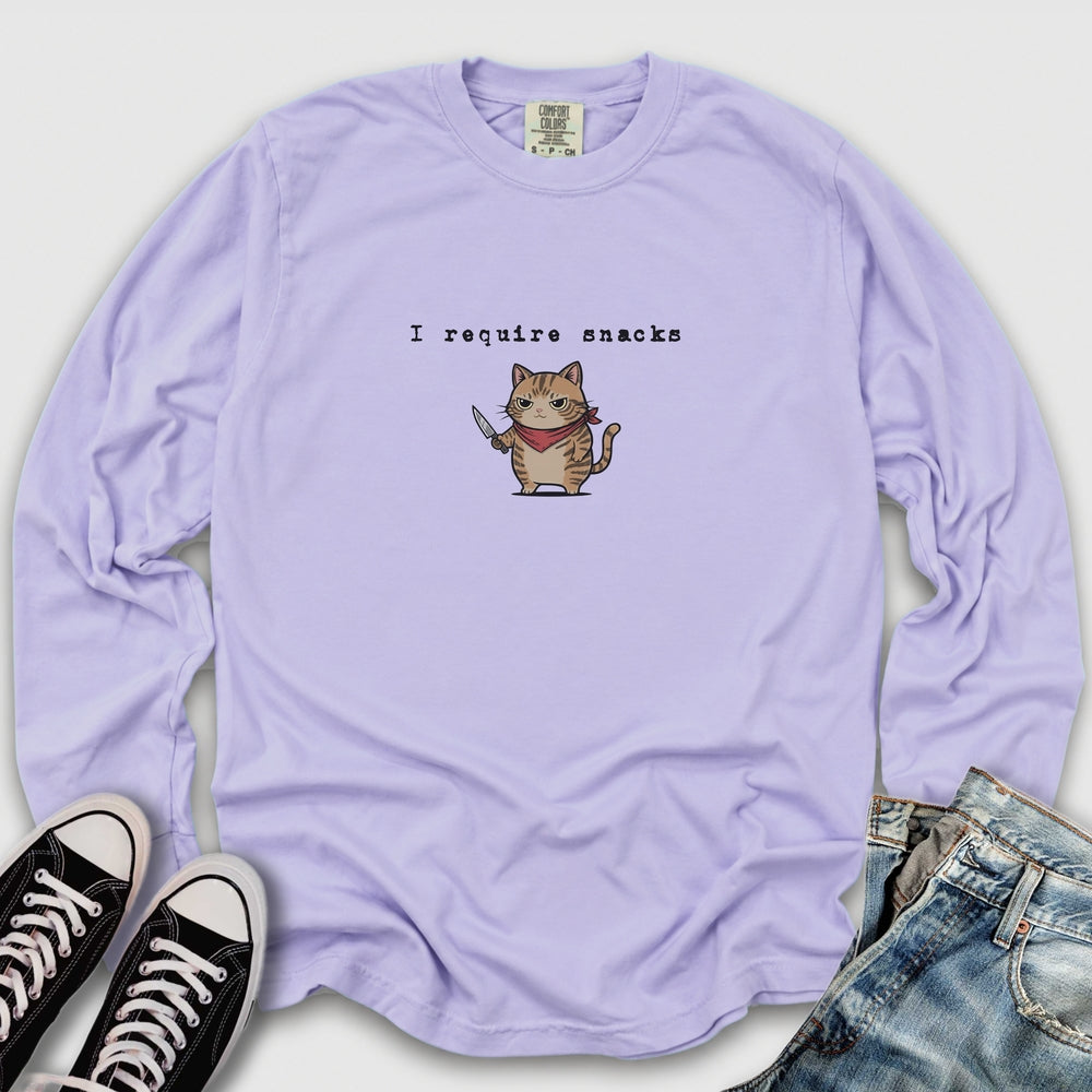 I Require Snacks Long Sleeve Tee