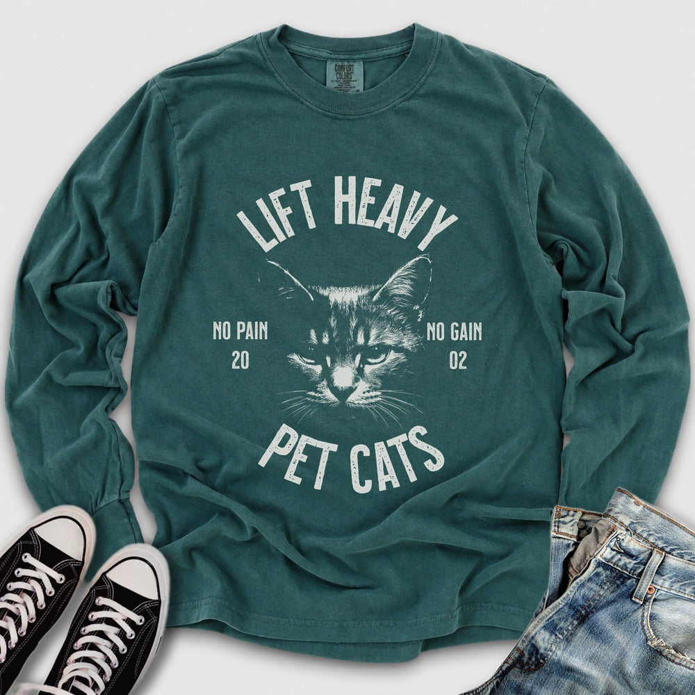 Lift Heavy Pet Cats Long Sleeve Tee