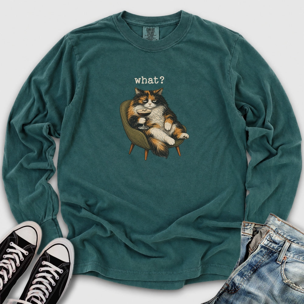 Grumpy Calico Cat Long Sleeve Tee