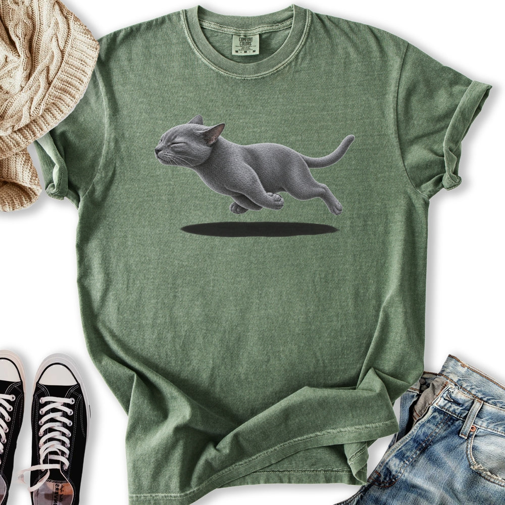 Gray Cat Zoomies Relaxed Tee