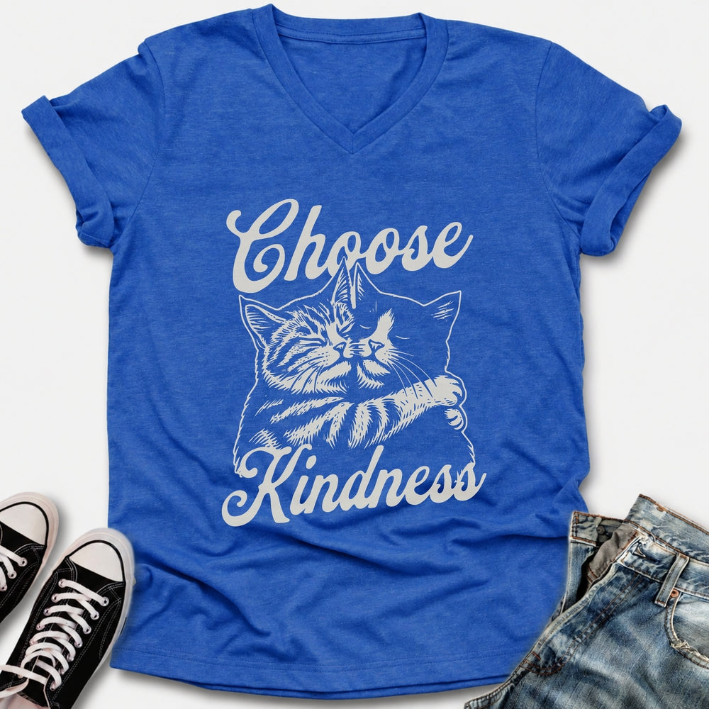 Choose Kindness Cats V-Neck Tee