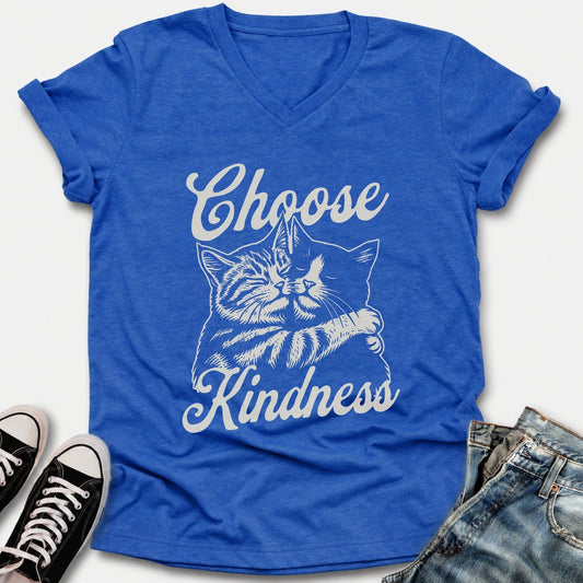 Choose Kindness Cats V-Neck Tee
