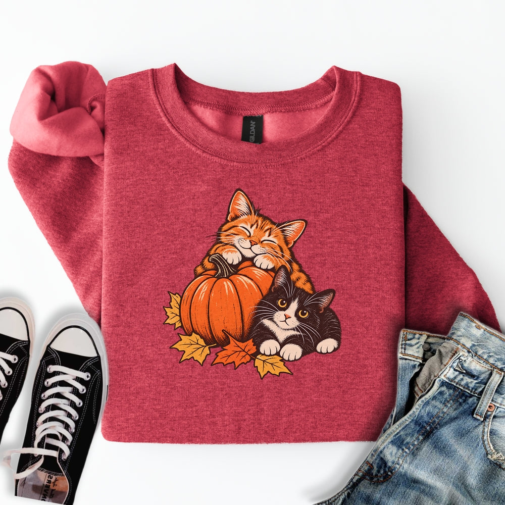 Cute Retro Fall Cats Sweatshirt