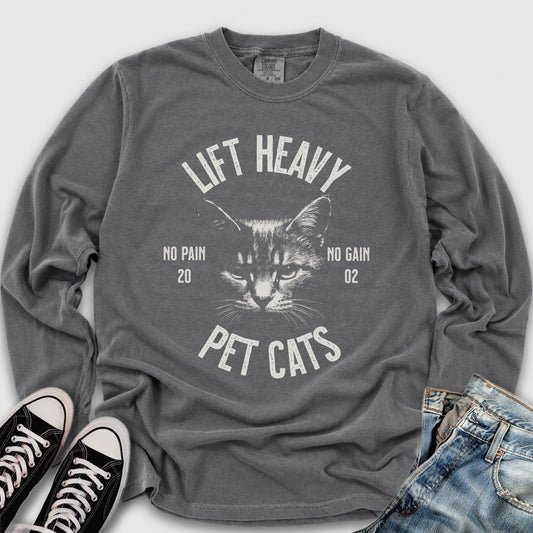 Lift Heavy Pet Cats Long Sleeve Tee