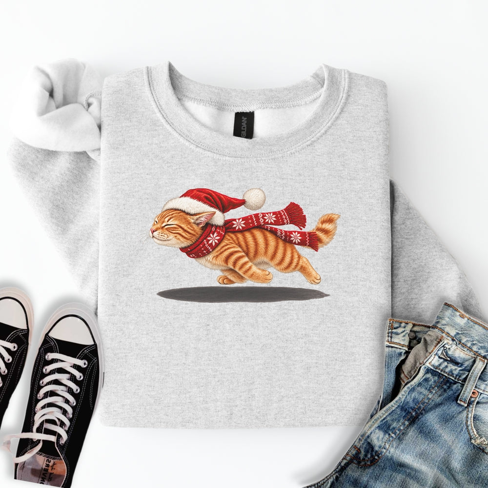 Christmas Ginger Cat Zoomies Sweatshirt