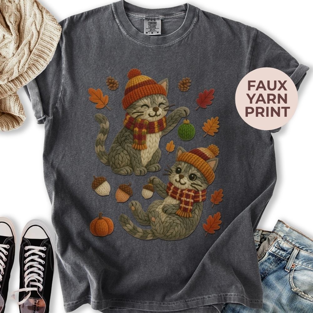 Fall Yarn Cats Relaxed Tee