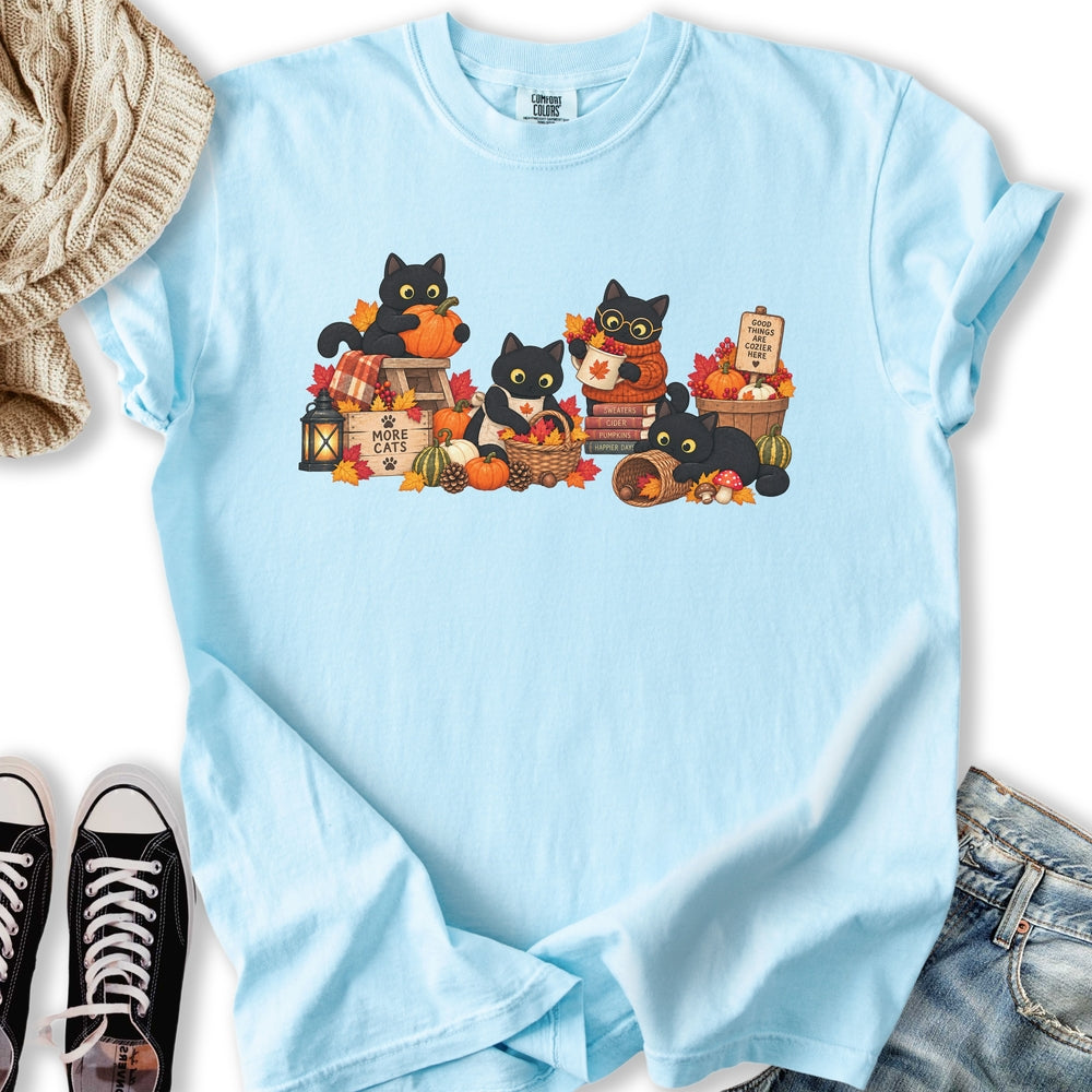 Fall Black Cats Relaxed Tee