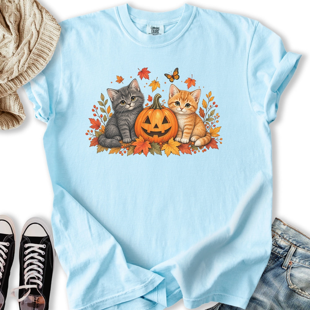 Cute Pumpkin Kittens Relaxed Tee