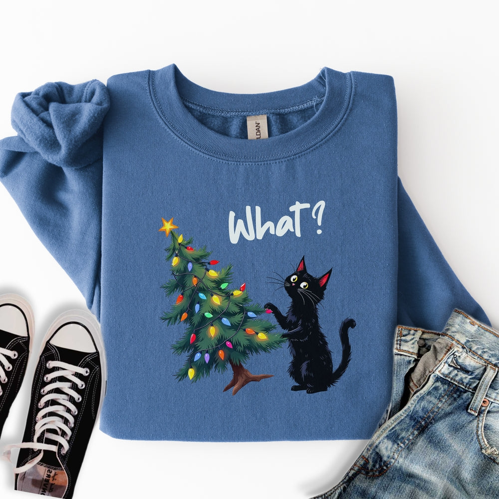 Black Cat What Sweatshirt