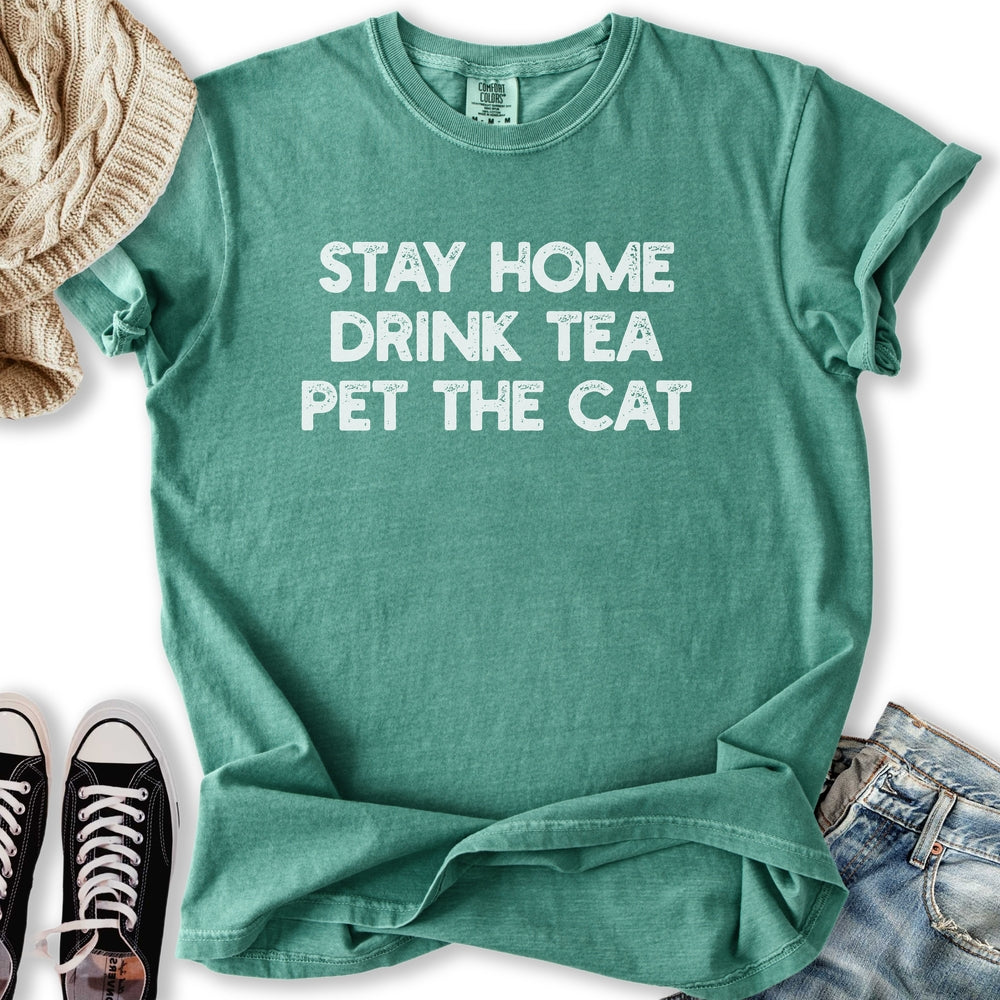 Drink Tea Pet The Cat T-Shirt