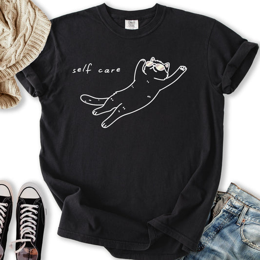 Self Care Cat T-shirt
