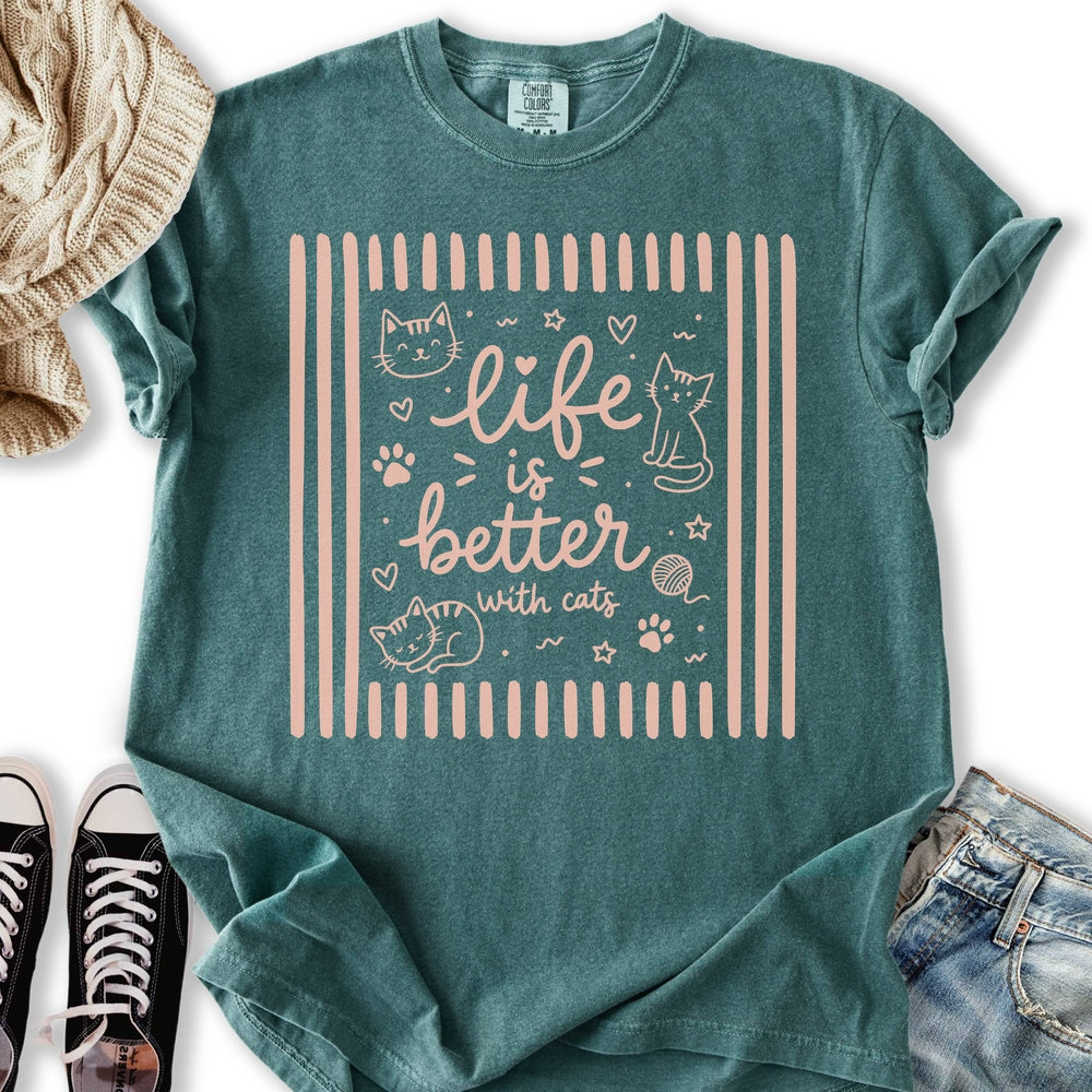 Life Is Better Cat Relaxed Tee