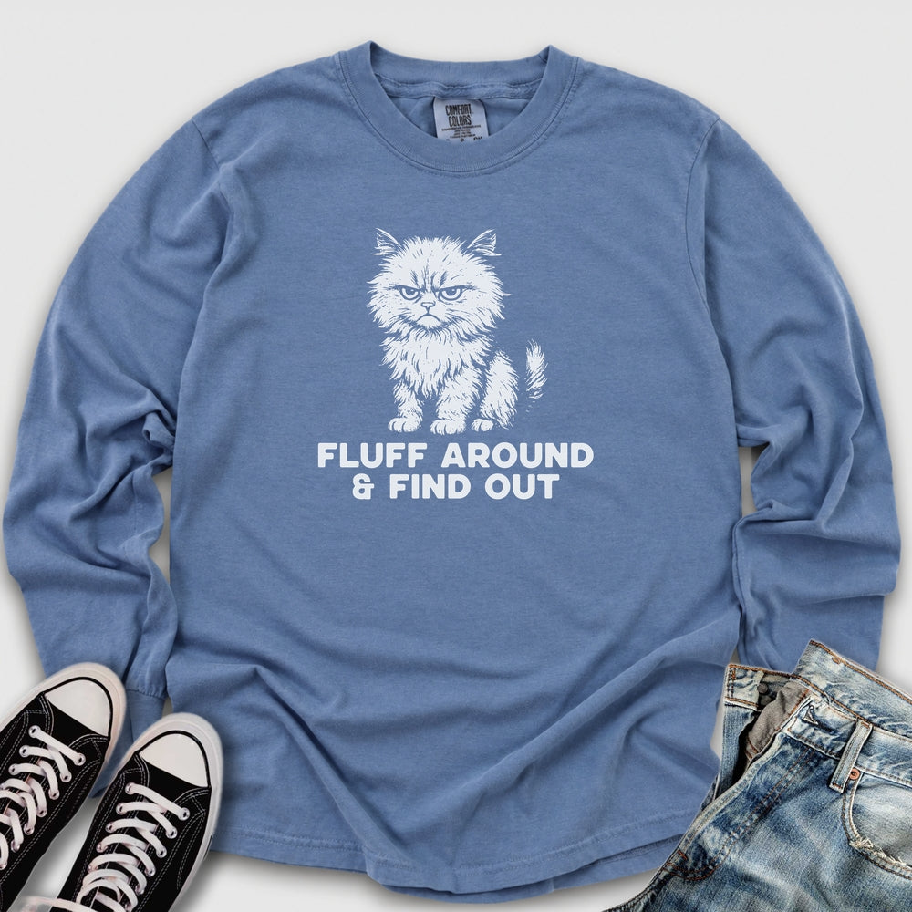 Fluff Around Cat Long Sleeve Tee