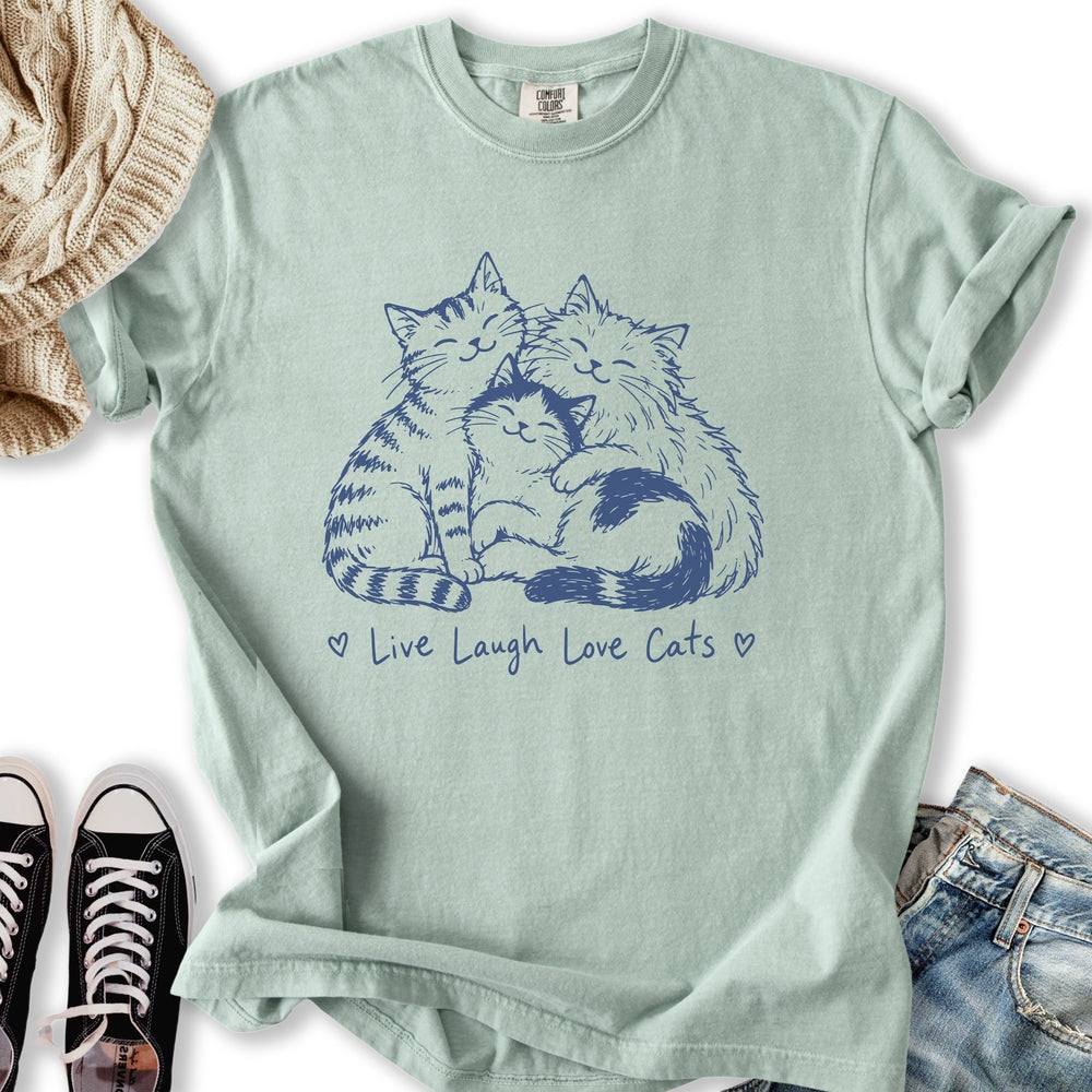 Live Laugh Love Cats Relaxed Tee