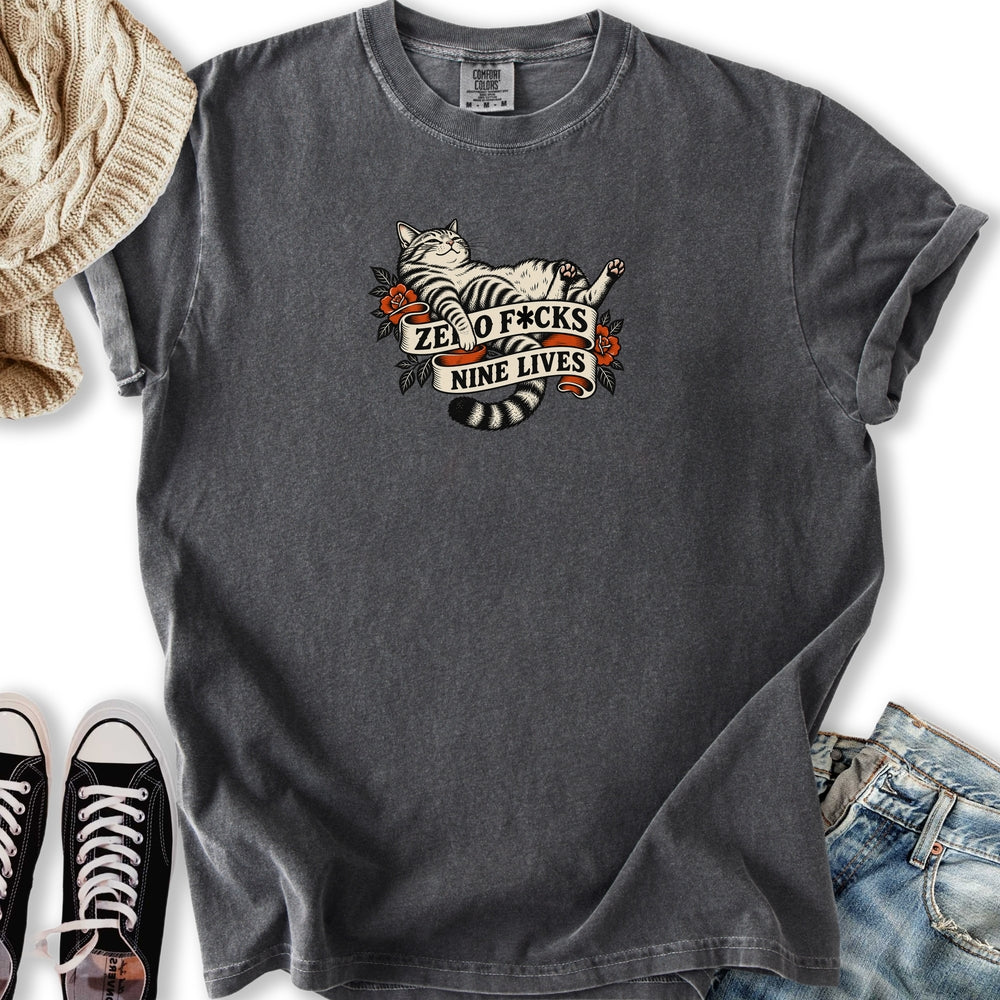 Nine Lives Cat Tattoo Relaxed Tee