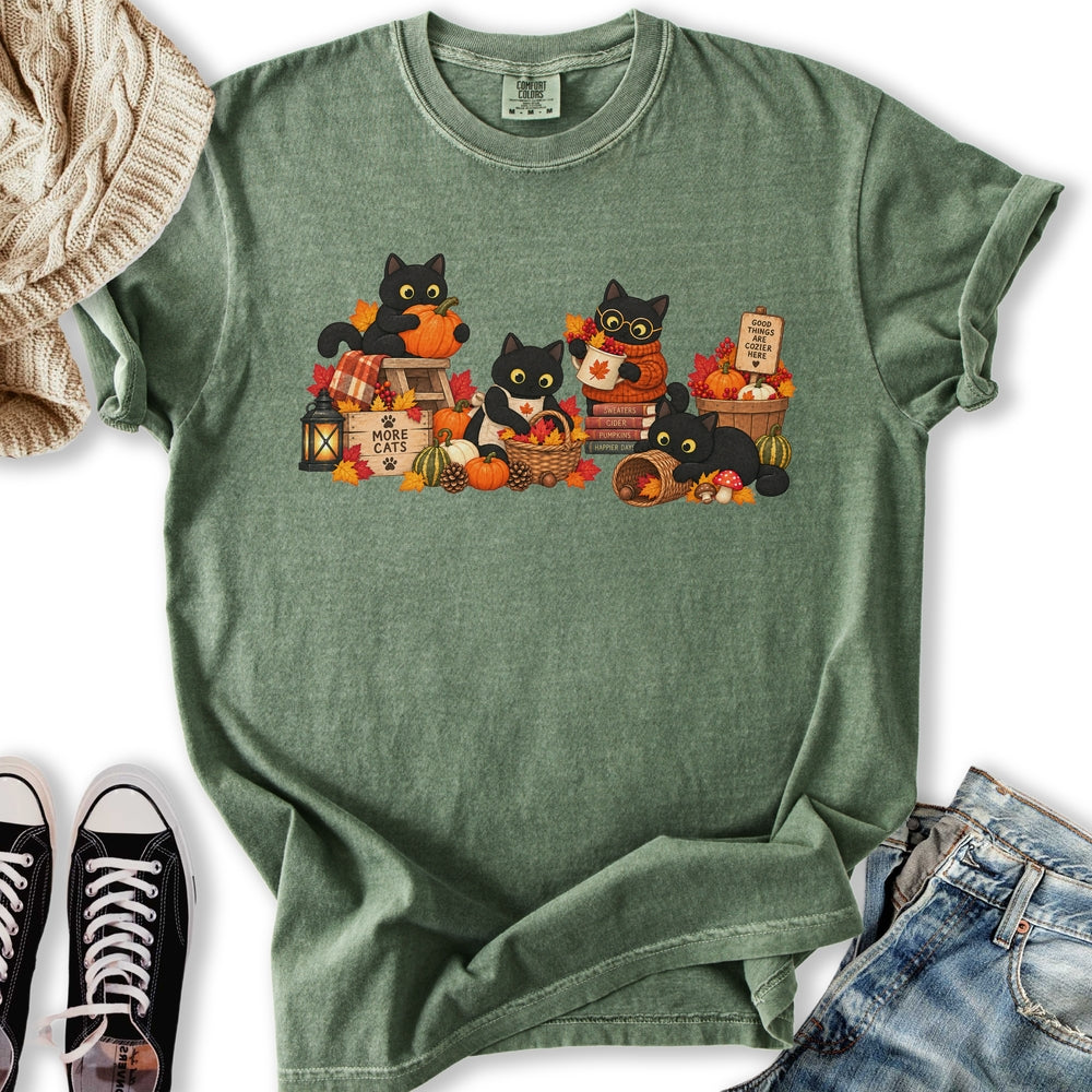 Fall Black Cats Relaxed Tee