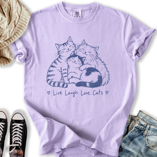Live Laugh Love Cats Relaxed Tee