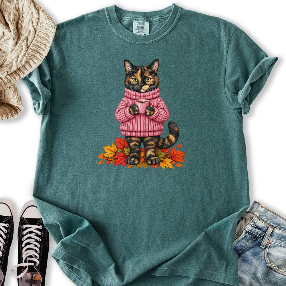 Cozy Fall Tortie Cat Relaxed Tee