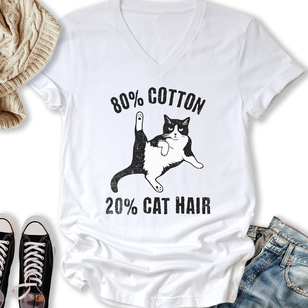20% Cat Hair V-Neck Tee