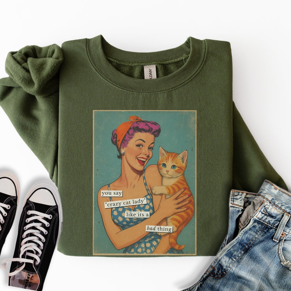Retro Crazy Cat Lady Sweatshirt